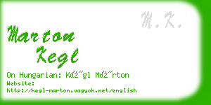 marton kegl business card